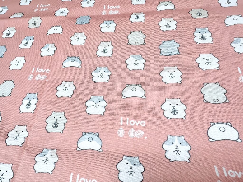 まっすぐハムスター(スモーキーピンク)の生地